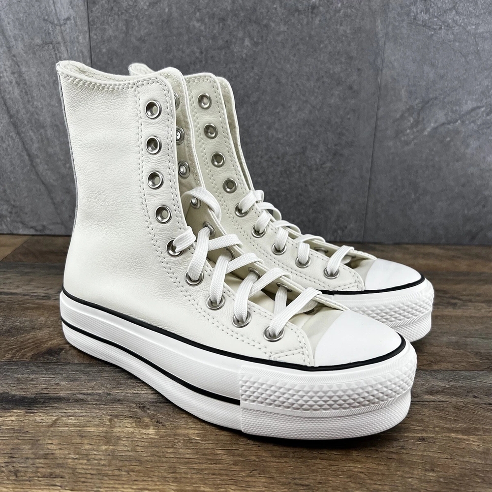 Converse White High-Top Leather Sneakers - Picture 6 of 12